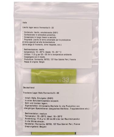 Buy Fermentis Beer Yeast US-05 W 34/70 S-33 S-23 - Top & Bottom Fermenting Yeast for Brewing - Buy Online on GoSupps.com