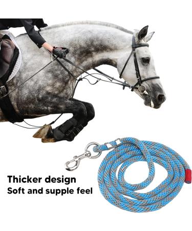 Nylon Horse Rope 8.2ft Nylon Heavy Duty Rope Lead with Alloy Hook for Horse Livestock Pet Blue Grey - Buy Online on GoSupps.com
