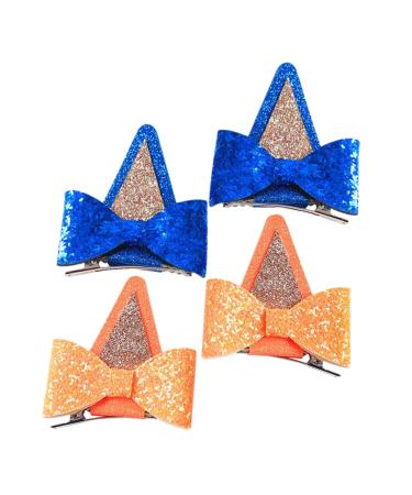 CHILDWEET 2 Pairs Animal Ear Bow Hair Clips for Kids Cat Costume Pair Clip Prom Child Metal