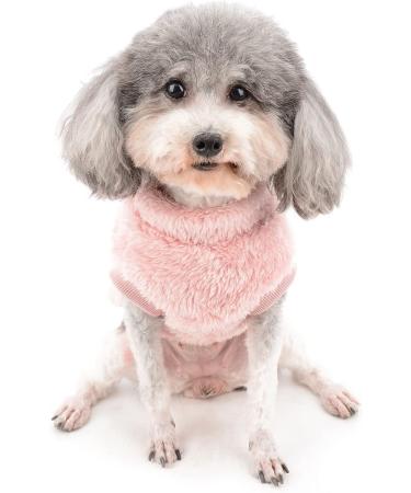 Zunea Fleece Winter Jacket for Small Dogs - Warm & Cozy Coat for Chihuahua & Cats - Soft Fuzzy Puppy Clothing with D-Ring - Pink XXL Rose - Buy Online on GoSupps.com