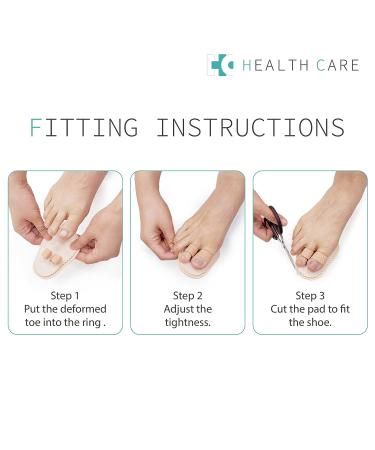 4-Piece Toe Splint Corrector for Crooked, Claw, and Overlapping Toes - (2 Holes) - Buy Online on GoSupps.com