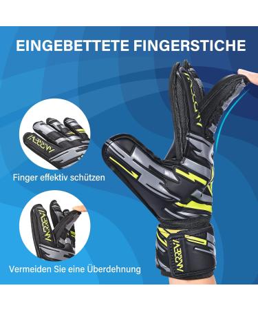 Anrrew Football Goalkeeper Gloves - Finger Protection & Double Wrist Support for All Ages | Durable Grip in Yellow & Black - Buy Online on GoSupps.com