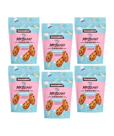 Feastables MrBeast Chocolate Chip Cookies - Made with Plant-Based Ingredients. Gluten Free Non-GMO Certified Snack 6 oz Bag (Pack of 6)