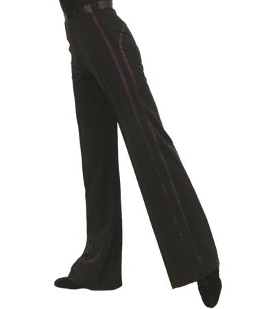 JS CHOW Black Men's Boys' Latin Ballroom Smooth Rhythm Performance Competition Practice Dance Pants X-Small