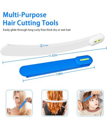 Professional Hair Styling Tools - DIY Layering & Trimming Kit with Clips for Bangs Layers & Split Ends - Blue - Buy Online on GoSupps.com