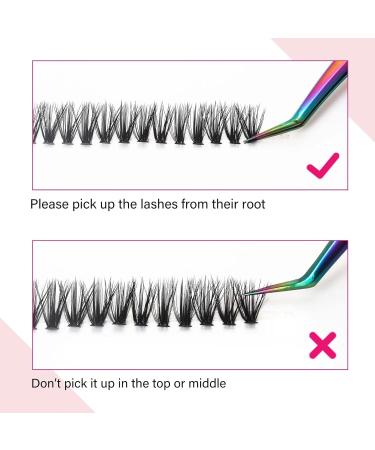 Individual Cluster Eyelashes for Extensions - 40P 0.07 D Curl Mix 8-16mm | Artificial Eyelashes for Beginners DH-40D-0.07-D - Buy Online on GoSupps.com