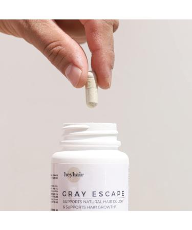 Heyhair Gray Escape Anti-Gray Hair Growth Supplement - Catalase, Saw Palmetto, Biotin, FoTi, PABA - 1 Month Supply - Buy Online on GoSupps.com
