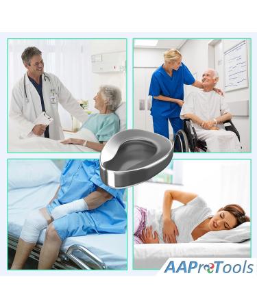 AAproTools Stainless Steel Bedpan - Heavy Duty, Firm & Contoured for Male/Female Patients - Buy Online on GoSupps.com