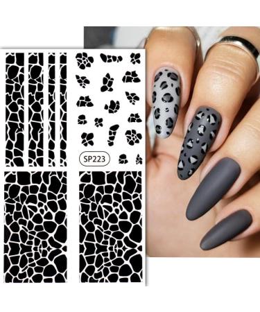 12 Nail Stickers Decals 3D Self Adhesive Variety Pack - Black Panther Snake Tiger Cow Zebra Print - Designer Acrylic Nail Decoration - Salon Accessories Sticker Set - Black Color - SP222-233 - Buy Online on GoSupps.com