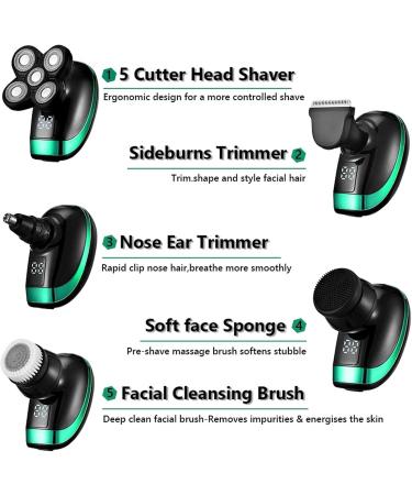 OUSIKA 5-in-1 Electric Shaver for Men | Rechargeable Razor with Floating Heads Hair Clipper Nose & Ear Trimmer Facial Cleaning Brush - International Shipping Available - Buy Online on GoSupps.com