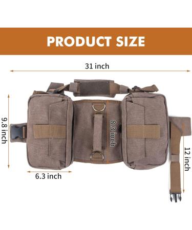 Medium Dark Yellow Dog Backpack Harness for Hiking & Travel | Medium & Large Dog Saddle Bag Rucksack with Leash - Buy Online on GoSupps.com