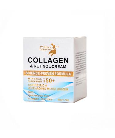 3-in-1 Collagen & Retinol Face Cream - Anti-Aging Moisturizer with Hyaluronic Acid Vitamin E & SPF 50+ - Wrinkle Repair for Men & Women | 50g - Buy Online on GoSupps.com