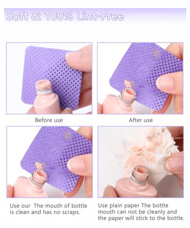 Buy 600 PCS Lint Free Nail Wipes & 5 PCS Soak Off Clips | BQAN Nail Polish Remover Pads for Extensions - Pink & Purple - Buy Online on GoSupps.com