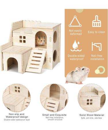 6-Piece Wooden Hamster Toy Set | Safe & Fun Hiding Houses for Hamsters Chinchillas Guinea Pigs & Rabbits - Buy Online on GoSupps.com