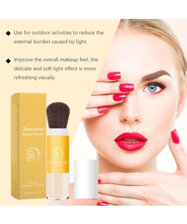 Sunscreen Face Powder UV Protection Face Powder Translucent Seboregulator Control Matte Effect Buildable and Resistant Texture for Sensitive Oily Skin Scalp Body Under Makeup - Buy Online on GoSupps.com