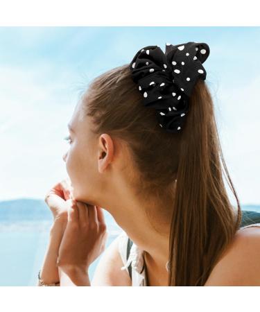 YOHAMA 6.3 Inch Oversized Wave Point Scrunchies - 6 Pack Big Hair Scrunchy Hair Ties for Girls and Women - Fashion Elastic Bands for Ponytail Holder - Bun Decoration and Gift Set - Buy Online on GoSupps.com