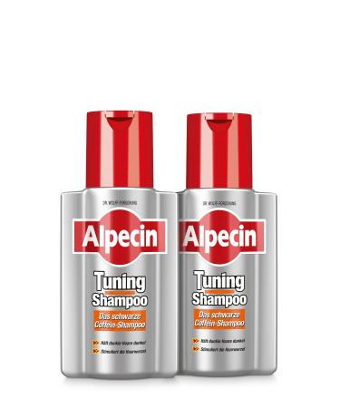 Alpecin Alpecin Tuning Shampoo - 2 x 200 ml - Black shampoo with caffeine for grey hair - Powerful colour pigments to keep hair dark