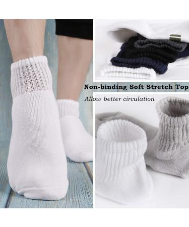 +MD Men's Non-Binding Bamboo Diabetic Circulatory Quarter Socks - 6 Pack White 10-13 - Buy Online on GoSupps.com