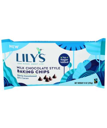 Lily's Sweets, Milk Chocolate Style Baking Chips, 9 Ounce