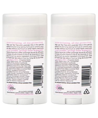 EARTH SCIENCE - Aluminum-Free Natural Lavender and Tea Tree Deodorant (2pk 2.45 oz.) Tea Tree & Lavender 2.45 Ounce (Pack of 2) - Buy Online on GoSupps.com