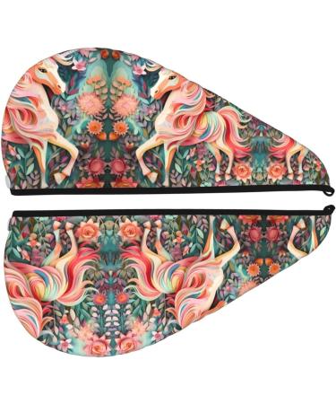 Pink Unicorn Dry Hair Cap for Girls - Super Absorbent Elastic Wrap for Quick Drying Long Thick Hair - Buy Online on GoSupps.com