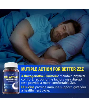 Melatonin 20mg Gummies for Adults - Sugar Free Melatonin Gummies Extra Strength with L-Theanine Magnesium Ashwagandha Turmeric D3 & Zinc - Non-Habit Forming Mixed-Berries 60 Count (Pack of 2) - Buy Online on GoSupps.com