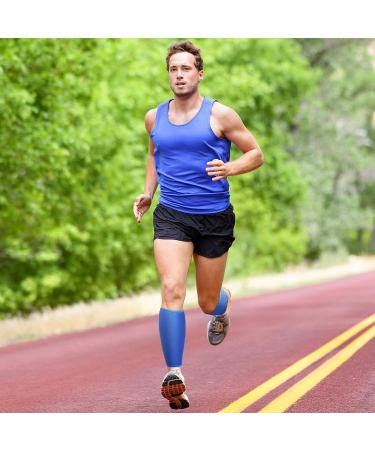 Chivao 2 Pairs Calf Support Brace for Shin Splint Compression - Pain Relief for Men and Women (Blue/Black) - Buy Online on GoSupps.com