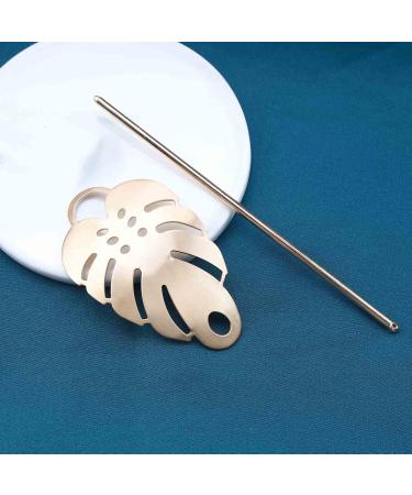 Yheakne Vintage Hair Sheet Clip Metal Hair Bun Bracelet Leaf Bun Gold Cage Holder Hair Leaf Stick Alloy Hair Clip for Women and Girls (Gold) - Buy Online on GoSupps.com
