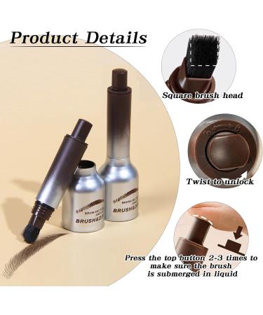 Liquid Eyebrow Brush Angled Brush and Dip Liquid Eyebrow Gel Smudge Proof Eyebrow Pencils for Women Makeup (Dark gray) - Buy Online on GoSupps.com