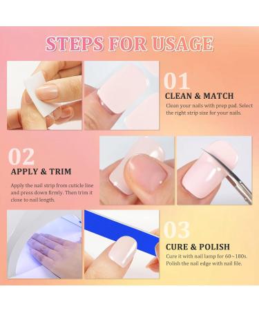 Semi Cured Gel Nail Wraps 22Pcs Pink Glitter Gel Nail Polish Strips Self-Adhesive Gel Nail Stickers Salon-Quality French Manicure Stickers with Soft Glossy Gel Finish Easy to Apply & Remove Sparkle Pink - Buy Online on GoSupps.com