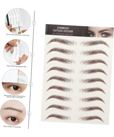 FOMIYES 27 Sheets Waterproof Eyebrow Stickers Waterproof Makeup Fake Eyebrow Sticker Temporary Brow Tattoos - Buy Online on GoSupps.com