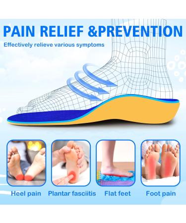 Kids Flat Feet Arch Support Insoles - Orthotic Inserts for Flat Feet & Plantar Fasciitis - Heel Pain Relief for Little Kids (Blue 2.5-3.5 M - Buy Online on GoSupps.com