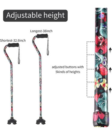 LIXIANG Folding Walking Cane with Soft Offset Handle - Lightweight & Adjustable for Arthritis, Elderly & Disabled - Black Red - Buy Online on GoSupps.com