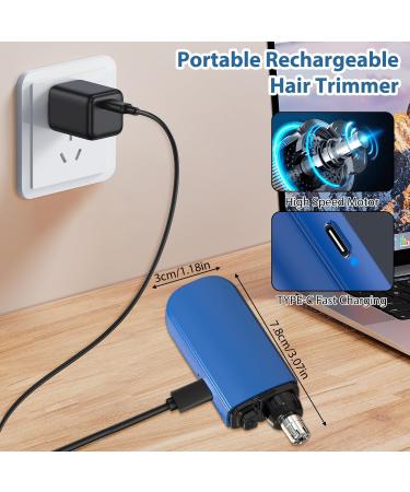 Portable USB Rechargeable Nose Hair Trimmer for Men & Women - Painless Precision Electric Nose Shaver (Blue) - International Shipping - Buy Online on GoSupps.com
