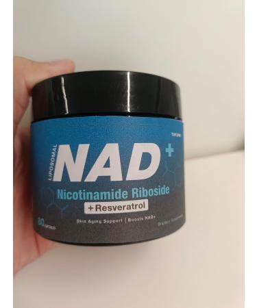 NAD+ Supplement-Liposomal Nicotinamide Riboside Resveratrol 1000mg Pure Organic Supplement for Healthy Aging Brain Cellular Energy 80 Capsules - Buy Online on GoSupps.com