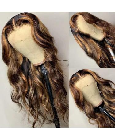 Bele Real Hair Wig Black Women 22 inch 180% Density Ombre 4/27 Body Wave Lace Front Wig - Buy Online on GoSupps.com