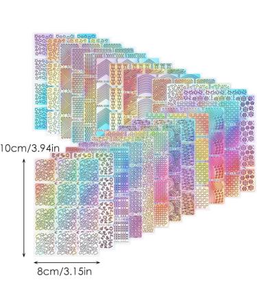 Nail Stencil Stickers Nail Vinyl Stencil Stickers Set Colorful Hollow Nail Art Decals DIY Manicure Decorations 24Sheet - Buy Online on GoSupps.com