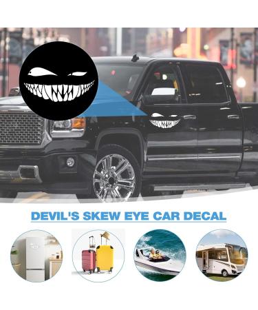 Funny Devil's Skew Eye Car Sticker | Reflective Self-Adhesive Auto Decal for Windows & Bumpers | SHICHANGDA Silver White - Buy Online on GoSupps.com