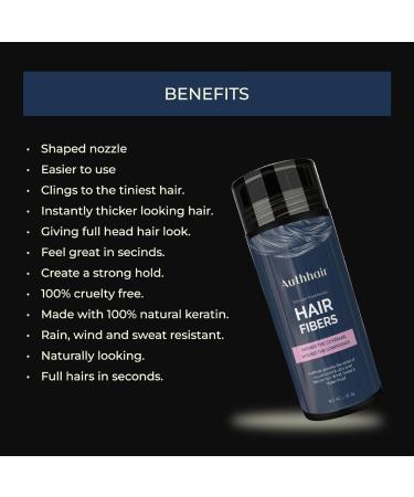 Hair Fibers for Thinning Hair - Dark Brown | Instant Fullness & Concealment for Men & Women | Includes Spray Applicator | 0.97Oz - Buy Online on GoSupps.com