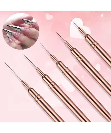 WLLHYF 5Pcs Nail Art Liner Brushes Painting Nail Art Brushes for Long Lines Details Fine Drawing Nail Dotting Drawing Tool Set 7mm/9mm/11mm/15mm/25mm(Gold - Buy Online on GoSupps.com