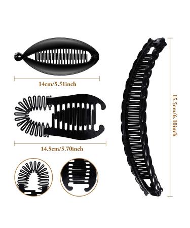 9-Piece Flexible Plastic Banana Hair Clips for Women - Ponytail Holder Comb Set - Buy Online on GoSupps.com