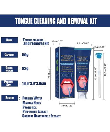 Miioto Tongue Cleaner & Scraper Set | 50g Tongue Cleaning Gel + Brush | Freshens Breath & Eliminates Bad Breath | International Shipping - Buy Online on GoSupps.com