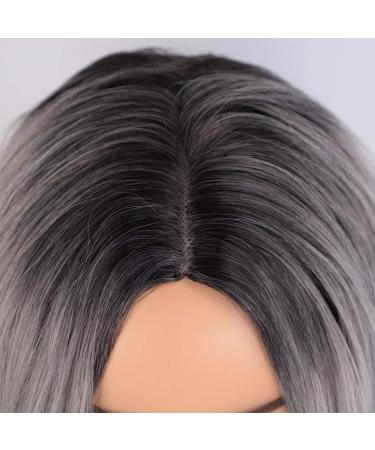 ColorfulPanda Ombre Grey Long Wavy Curly Wig for Women - Dark Roots Black - Cosplay & Daily Wear - Buy Online on GoSupps.com