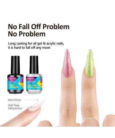BURANO Natural Nail Prep Dehydrator & Primer for Acrylic & Gel Nails - Long Lasting, Acid-Free, No Burns - 0.5 oz Set with Cuticle Oil Gift - Buy Online on GoSupps.com