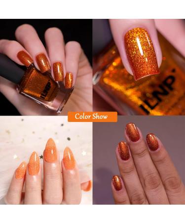 Glitter Nail Polish - Orange Pearl Nail Polish - Shimmer Holographic Mermaid Nail Polish - Pearlescent Shell Glitter Orange Nail Varnish - Quick Dry Glimmer Nail Art Varnish All Seasons Nail Polish - Buy Online on GoSupps.com