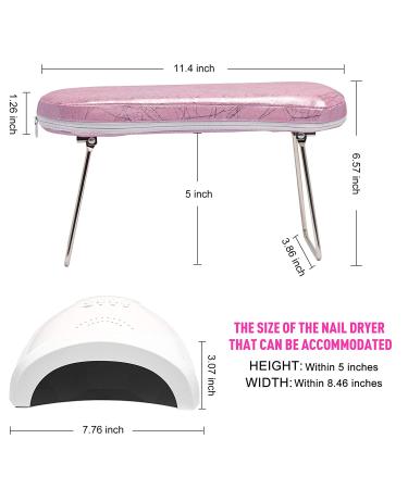 AORAEM Nail Arm Rest Cushion with Bracket - Plum Pink Hand Pillow for Manicures and DIY Nail Art - Buy Online on GoSupps.com