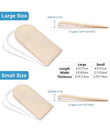 PrettSole 3-Layer Heel Lifts for Height Increase & Leg Length Discrepancy - Large Shoe Inserts for Comfort & Pain Relief (1 Pair, Large) - Buy Online on GoSupps.com
