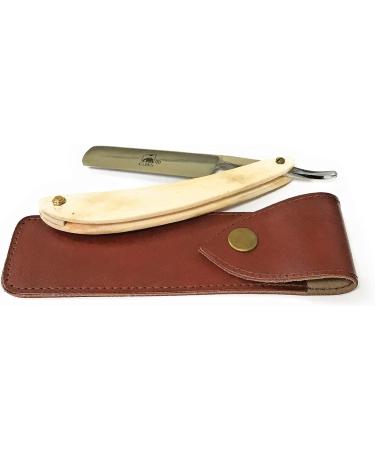 G.B.S Whetstone Knife Sharpening Stone 2 Sided and Shaving Set - Straight Razor Honing Strop Leather Case Ceramic Mug Shaving Brush - Ivory - Buy Online on GoSupps.com