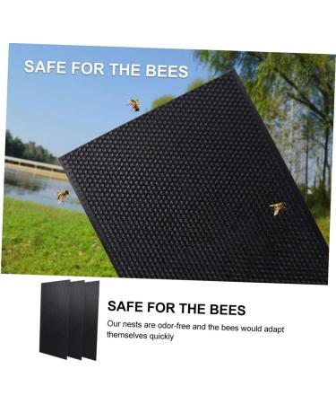 GANAZONO 6 Pcs Nest Foundation Beeswax Honey Frame Foundation Honeycomb Beekeeping Equipment Waxed Hive Deep Black 42.5X21.4CM - Buy Online on GoSupps.com