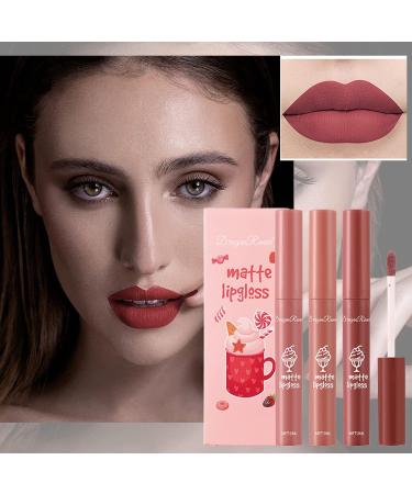 3 Pcs Nude Matte Lipstick Set Nude Lipstick Velvet Air Moisture Smooth Crayon Lip Stain Long Lasting Lipstick 24 Hour Waterproof Nourishing Lipstick with a Matte Finish  Lip Gloss Lipstick for Women (Set C) SET-C - Buy Online on GoSupps.com